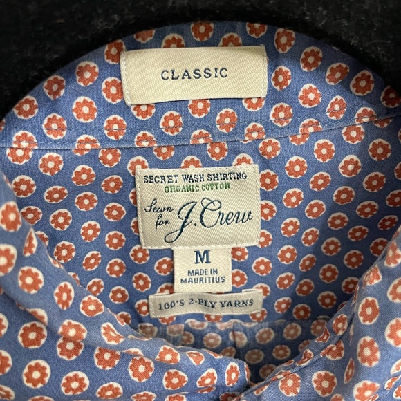 J. Crew Navy and Red Geometric Button Down Shirt - Picture 3 of 3